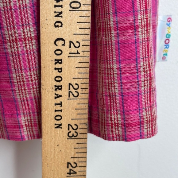 Vintage 90s Gymboree Rainbow Tag Plaid Dress 4T Pink Button School Preppy Retro - Picture 6 of 8